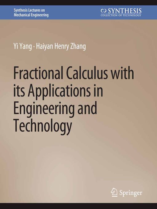 Title details for Fractional Calculus with its Applications in Engineering and Technology by Yi Yang - Available